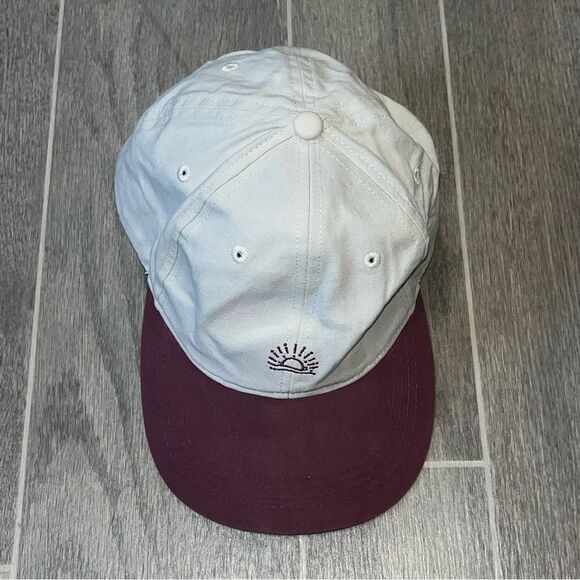 Sunset Embroidered Beige & Maroon Baseball Hat - Picture 7 of 7